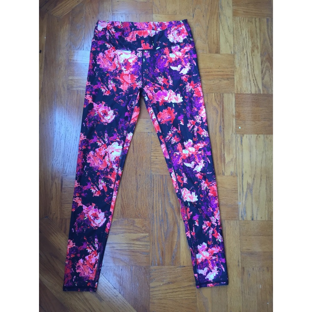Fabletics leggings, pink floral, never worn